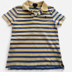 Ralph Lauren Kids Polo Shirt with Blue and Yellow Stripes